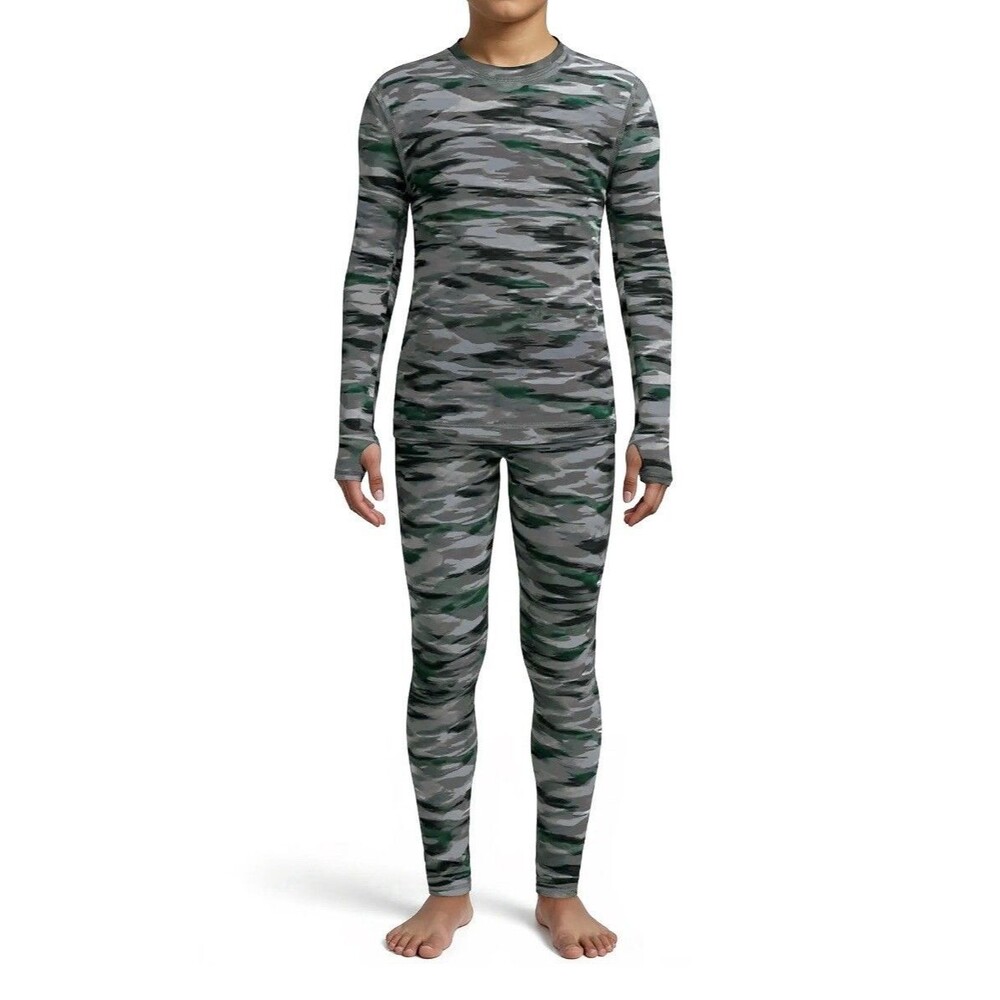NEW Athletic Works Boys Underwear Base Layer Set Gray Camo Size XXL 18